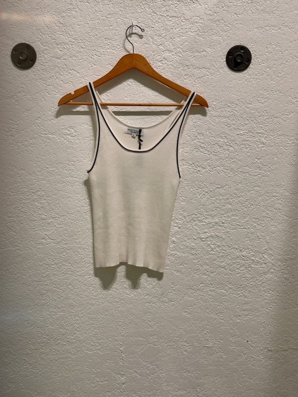 Classic Cream Tank Top with Black Trim - Women